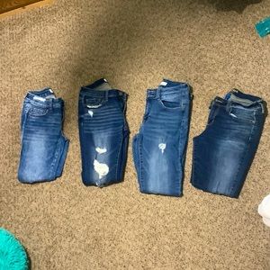 Jeans Lot 4 Pairs, Size 27, 2 low rise, 2 mid rise